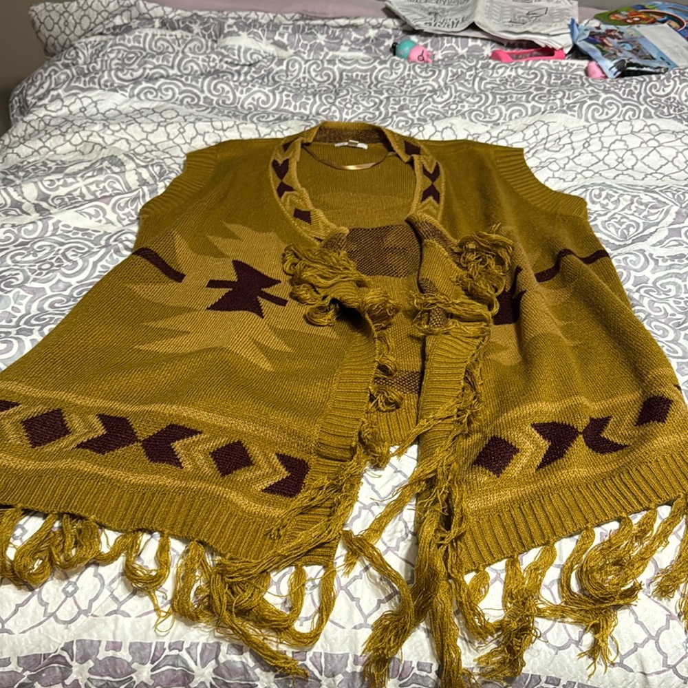 Mustard and maroon cardigan best